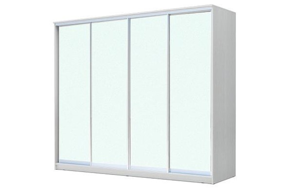 Шкаф 4-х дверный ХИТ 22-4-24/2-8888, с матовым стеклом, Белый в Вологде - изображение