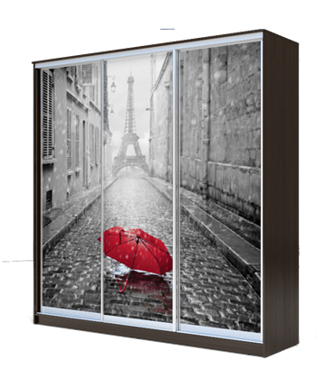 Шкаф 3-х створчатый 2200х2014х420, Париж, зонтик ХИТ 22-4-20-777-02 Венге Аруба в Вологде - изображение