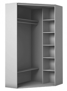 Угловой шкаф с одним зеркалом, ХИТ У-23-4-15, Серая структура в Вологде - предосмотр 1