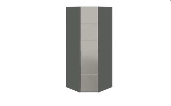 Шкаф Наоми с зеркальной правой дверью, цвет Фон серый, Джут СМ-208.07.07 R в Вологде - изображение