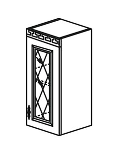 Шкаф на кухню Веста настенный однодверный с полкой со вставкой из стекла 718*400*323мм в Вологде