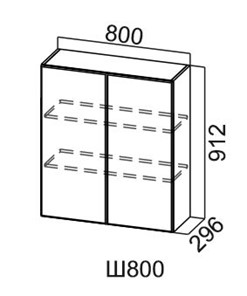 Навесной кухонный шкаф Модус, Ш800/912, цемент темный в Вологде - предосмотр