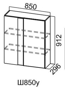 Навесной шкаф Модус, Ш850у/912, цемент темный в Вологде - предосмотр