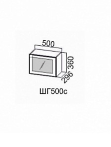 Навесной шкаф Грейвуд, ШГ500c/360, дуб кремовый матовый в Вологде - предосмотр