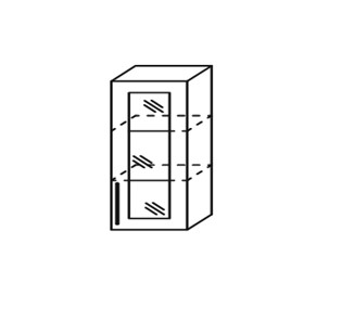 Кухонный шкаф Мыло, настенный однодверный с полкой со вставкой из стекла 918*300*320, ШНст 300/918 в Вологде - предосмотр