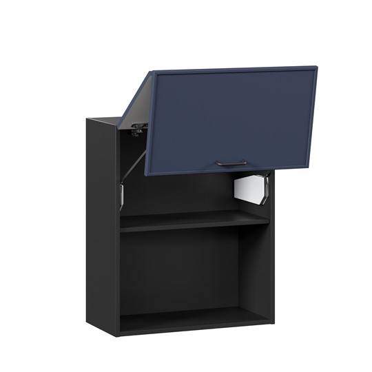 Горизонтальный настенный шкаф 600 комбинированный Индиго ЛД 298.970.000.167, Чёрный/Тёмно-синий в Вологде - изображение 1
