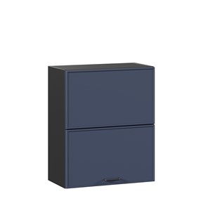 Горизонтальный настенный шкаф 600 комбинированный Индиго ЛД 298.970.000.167, Чёрный/Тёмно-синий в Вологде