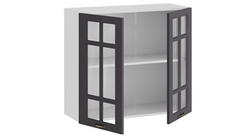 Кухонный навесной шкаф Лина 1В8С (Белый/Графит) в Вологде - предосмотр 1