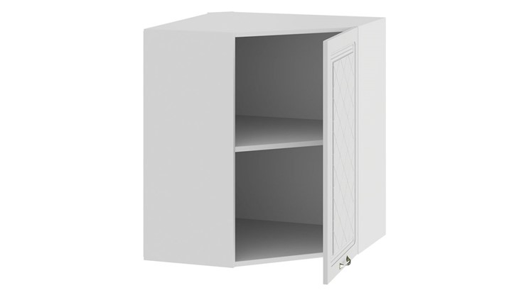 Навесной угловой шкаф Бьянка 1В6У (Белый/Дуб белый) в Вологде - изображение 1