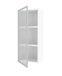 Кухонный высокий шкаф 400 Шервуд, со стеклом левый ЛД 281.421.000.121, белый/серый в Вологде - предосмотр 1