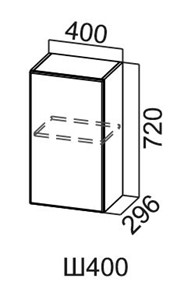 Навесной кухонный шкаф Модус, Ш400/720, галифакс в Вологде