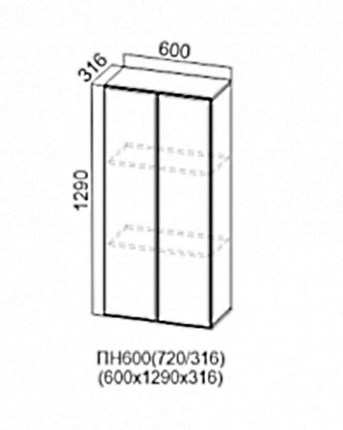 Настенный шкаф-пенал Прованс, ПН600 (720/316), фисташковый в Вологде - изображение