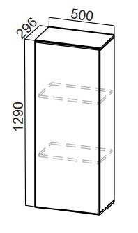 Кухонный пенал-надстройка Стайл, ПН500(720/296), МДФ в Вологде - изображение