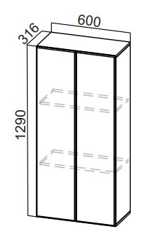 Шкаф-надстройка Стайл, ПН600(720/316), МДФ в Вологде - изображение