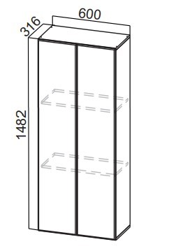 Шкаф-надстройка Стайл, ПН600(912/316), МДФ в Вологде - изображение