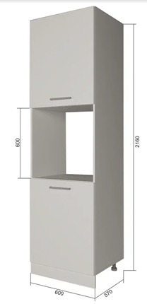 Кухонный шкаф-пенал П7 2, Сатин/Антрацит в Вологде - изображение