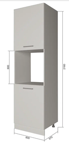Кухонный шкаф-пенал П7 2, Серый/Белый в Вологде