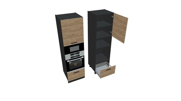 Кухонный шкаф-пенал П7 3, Дуб крафт/Антрацит в Вологде - изображение
