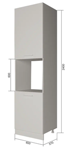 Кухонный шкаф-пенал П9 2, Серый/Белый в Вологде
