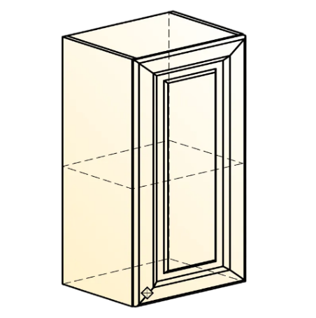 Шкаф навесной Мишель L400 H720 (1 дв. гл.) эмаль (белый/кофейный) в Вологде - изображение 1