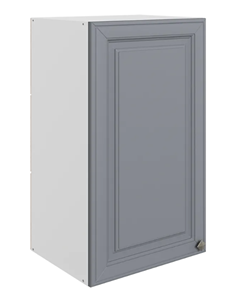 Навесной кухонный шкаф Мишель L400 H720 (1 дв. гл.) эмаль (белый/серый) в Вологде
