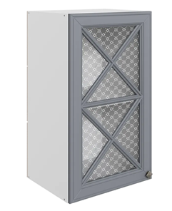 Шкаф кухонный Мишель L400 H720 (1 дв. крест.) эмаль (белый/серый) в Вологде - предосмотр