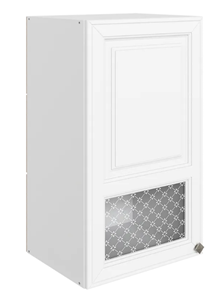 Шкаф навесной Мишель L400 H720 (1 дв. окош.) эмаль (белый/белый) в Вологде - предосмотр
