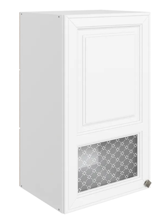Шкаф навесной Мишель L400 H720 (1 дв. окош.) эмаль (белый/белый) в Вологде - изображение