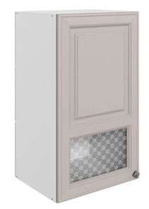 Кухонный шкаф Мишель L400 H720 (1 дв. окош.) эмаль (белый/кофейный) в Вологде - предосмотр