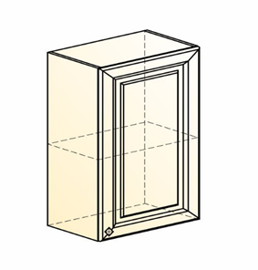 Шкаф навесной Мишель L500 H720 (1 дв. гл.) эмаль (белый/белый) в Вологде - предосмотр 1