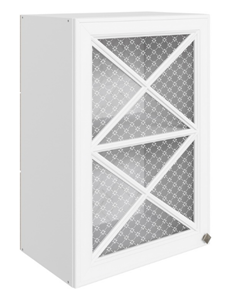Настенный шкаф Мишель L500 H720 (1 дв. крест.) эмаль (белый/белый) в Вологде - предосмотр