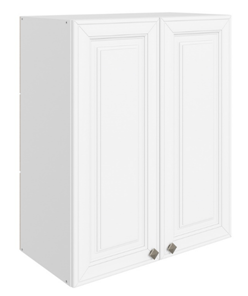 Шкаф навесной Мишель L600 H720 (2 дв. гл.) эмаль (белый/белый) в Вологде