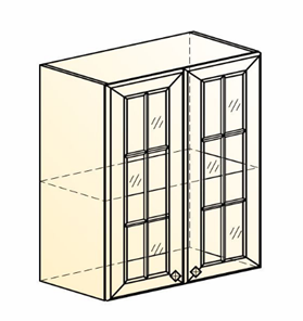 Кухонный навесной шкаф Мишель L600 H720 (2 дв. реш.) эмаль (белый/белый) в Вологде - предосмотр 1