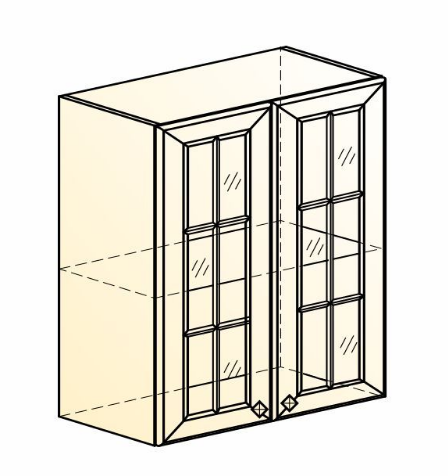 Кухонный навесной шкаф Мишель L600 H720 (2 дв. реш.) эмаль (белый/белый) в Вологде - изображение 1