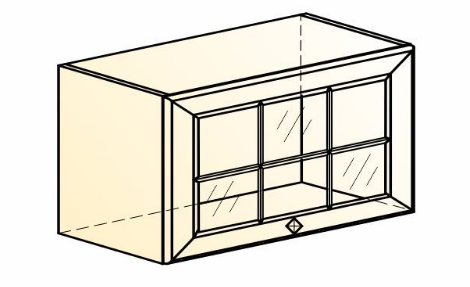 Шкаф кухонный Мишель L600 Н360 (1 дв. реш.) эмаль (белый/белый) в Вологде - изображение 1