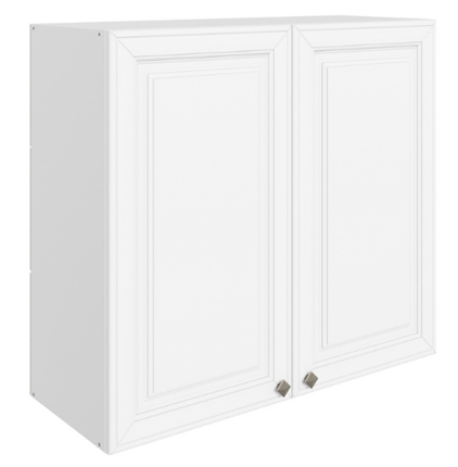 Шкаф на кухню Мишель L800 H720 (2 дв. гл.) эмаль (белый/белый) в Вологде - изображение
