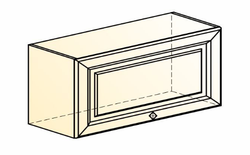 Настенный шкаф Мишель L800 Н360 (1 дв. гл.) эмаль (белый/белый) в Вологде - изображение 1