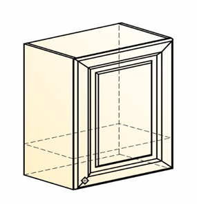 Настенный шкаф Мишель под вытяжку L600 H566 (1 дв. гл.) эмаль (белый/белый) в Вологде - предосмотр 1