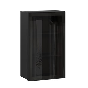 Кухонный шкаф Паола  ЛД 590.450.000.081 600 высокий стекло (Черный/Чёрный) в Вологде