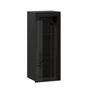 Кухонный шкаф Паола ЛД 590.420.000.078 400 высокий стекло (Черный/Чёрный) в Вологде