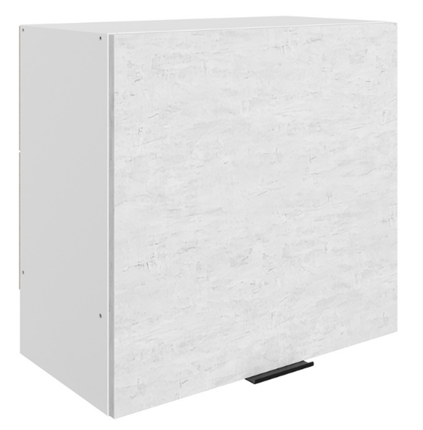 Настенный шкаф Стоун L600 Н566 (1 дв. гл.) (белый/белая скала) в Вологде - изображение