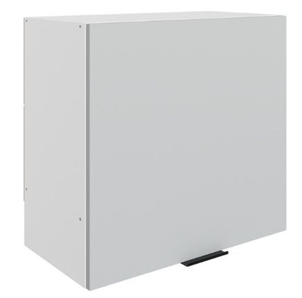 Шкаф навесной Стоун L600 Н566 (1 дв. гл.) (белый/лайт грей софттач) в Вологде - изображение