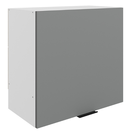 Шкаф на кухню Стоун L600 Н566 (1 дв. гл.) (белый/оникс софттач) в Вологде - изображение