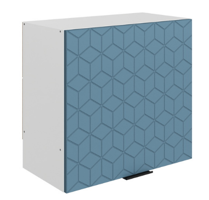 Кухонный навесной шкаф Стоун L600 Н566 (1 дв. гл.) с фрезировкой (белый/изумруд софттач) в Вологде - изображение
