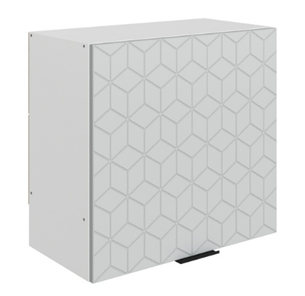 Шкаф на кухню Стоун L600 Н566 (1 дв. гл.) с фрезировкой (белый/лайт грей софттач) в Вологде - предосмотр