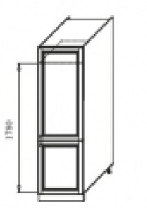 Кухонный шкаф-пенал Верона хозяйственный 600 мм  (под холодильник) с отк.дв 2140*600*580 В-4мм, глянец/софт в Вологде