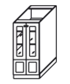 Навесной кухонный шкаф Верона хозяйственный (буфет со стеклом)* 1320*600*571 мм, глянец/софт в Вологде