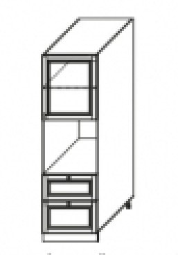 Шкаф-пенал кухонный Верона хозяйственный В-5 2340*600*580мм, матовый в Вологде - изображение