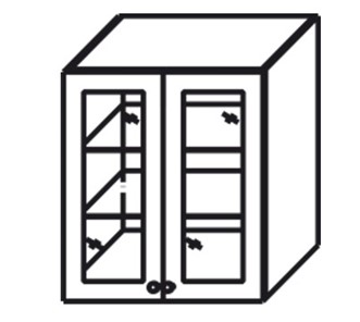 Кухонный шкаф Верона настенный двухдверный с полкой со вставкой из стекла 918*600*320 мм, глянец/софт в Вологде