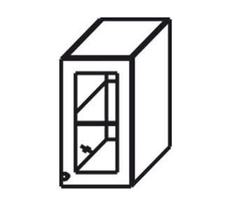 Кухонный шкаф Верона настенный однодверный с полкой со вставкой из стекла 718*300*320 мм, глянец/софт в Вологде